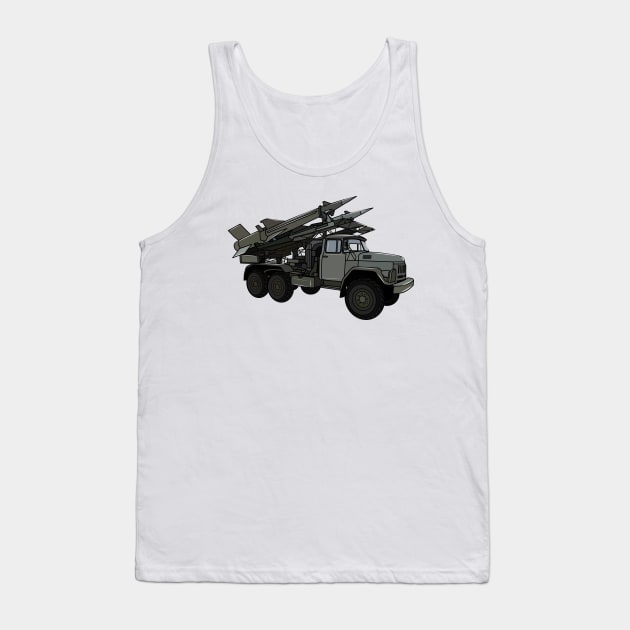 Missile vehicle cartoon illustration Tank Top by Miss Cartoon